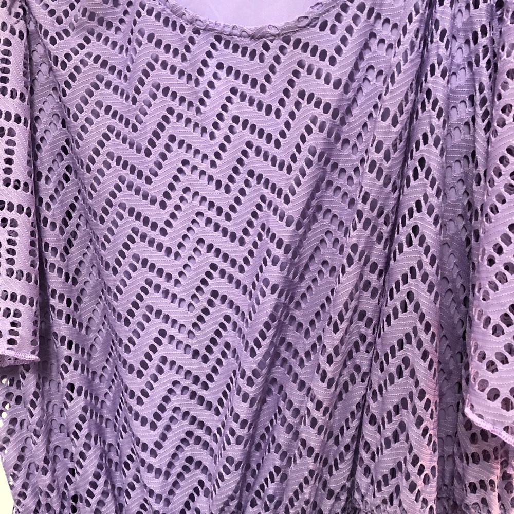 Ashley Stewart 34/36 Lavender Lace Maxi Dress with Flutter Sleeves - Picture 3 of 8